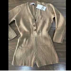 MOVING SALE! MAKE YOUR BEST OFFER!! 
ZARA tan knitted romper